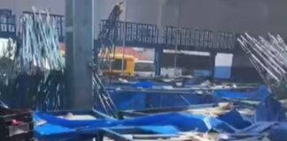 Redemoinho atinge Central de Abastecimento em Monte Alegre